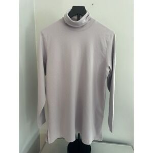 Lands' End Women's L Soft Cotton Turtleneck Tunic Lavender Minimalist